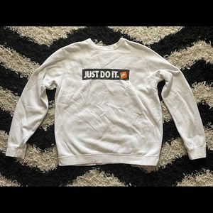 Nike Just Do it White Crewneck Mens Large